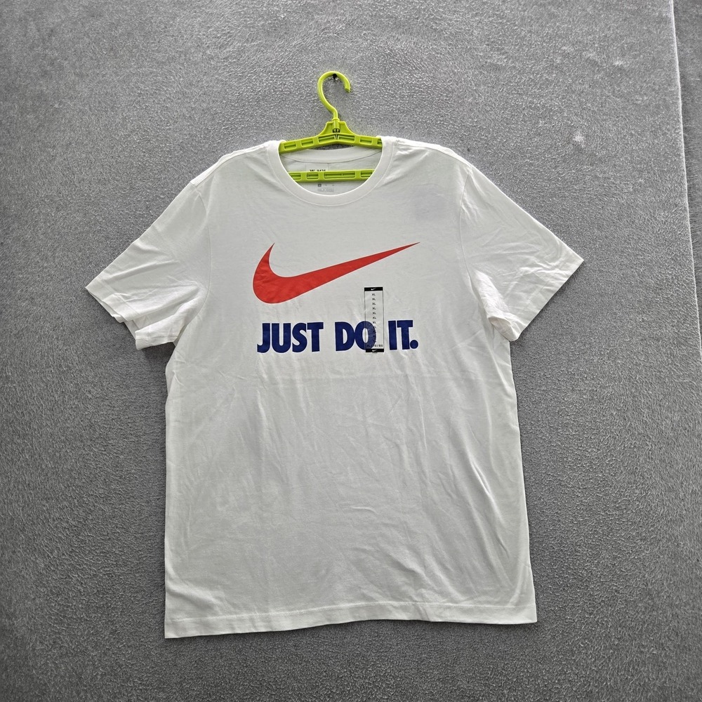 Nike Men Shirt XL White Graphic Swoosh Just Do It THE NIKE TEE Logo NWT